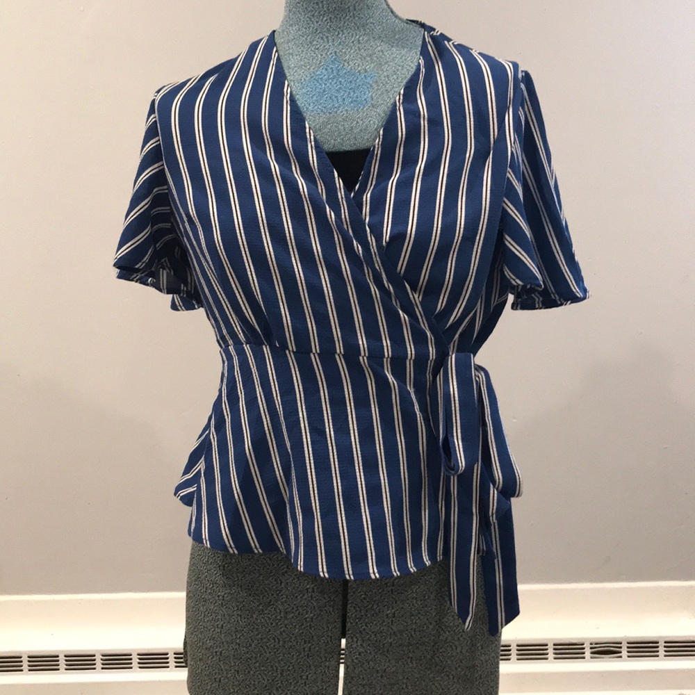 Striped peplum blouse